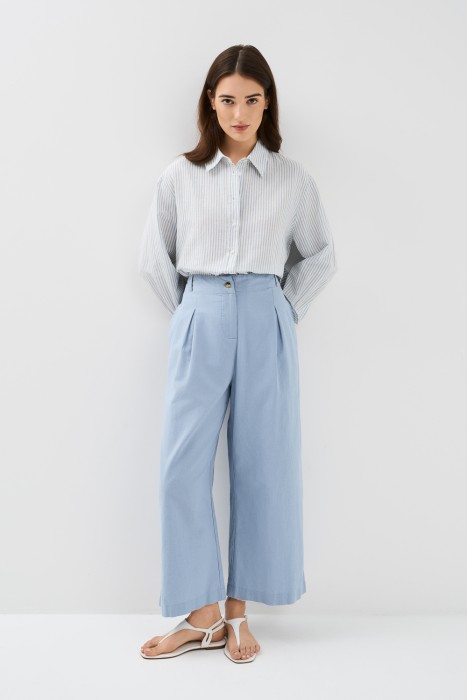 брюки из хлопка и льна 768285003 фотография