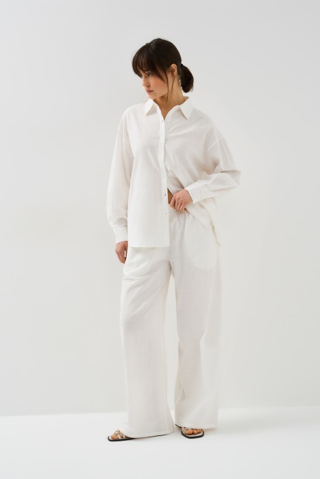 брюки из хлопка от бренда снежная королева вид слева