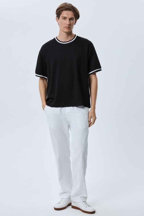 брюки из хлопка от бренда снежная королева вид слева