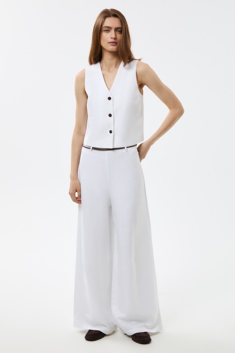 брюки из смесового льна 814103003 фотография