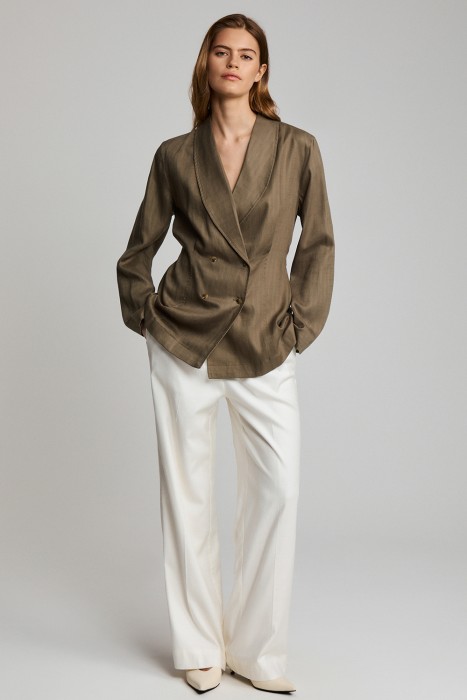 брюки из смесового льна 815048003 фотография