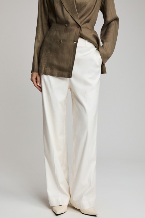 брюки из смесового льна от бренда снежная королева вид слева