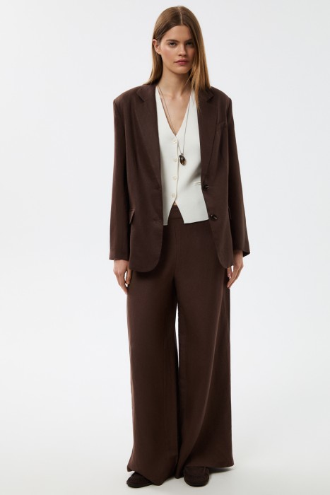 брюки из смесового льна 814067003 фотография