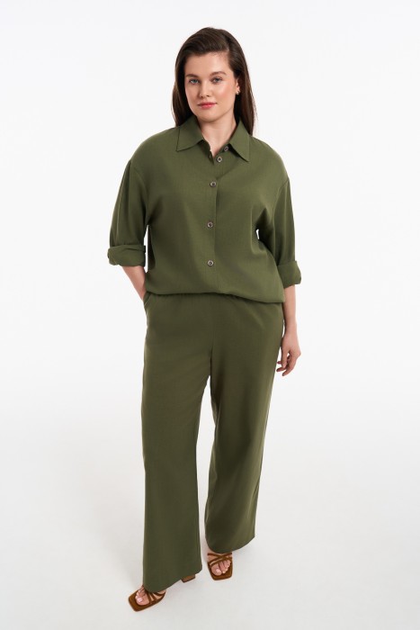 брюки из вискозы и льна 749430003 фотография