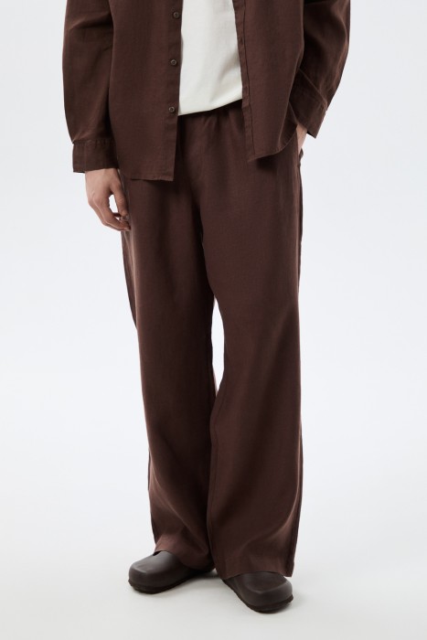 брюки изо льна от бренда снежная королева вид слева