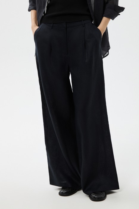 брюки изо льна от бренда снежная королева вид слева