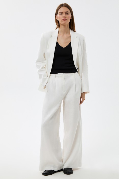 брюки изо льна от бренда снежная королева вид слева