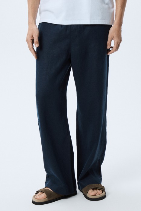 брюки изо льна от бренда снежная королева вид слева