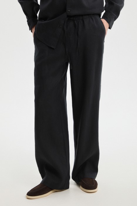 брюки изо льна от бренда снежная королева вид слева