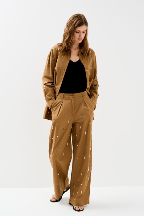 брюки с декором 768282003 фотография