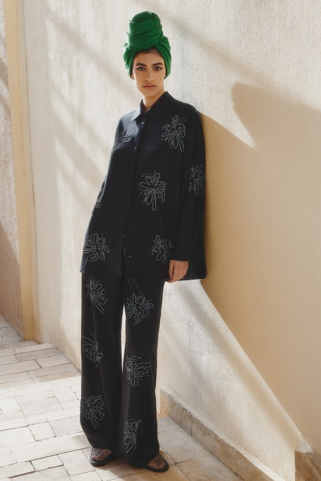 брюки с декором от бренда снежная королева вид слева