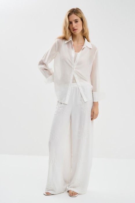 брюки с вышивкой 775072003 фотография