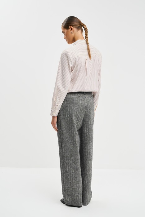 брюки в полоску из россии вид сбоку