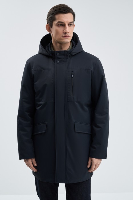 демисезонная куртка с капюшоном от бренда снежная королева вид слева