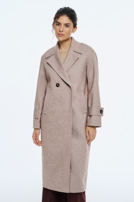 демисезонное пальто от бренда снежная королева вид слева