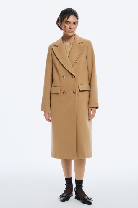 демисезонное пальто от бренда снежная королева вид слева