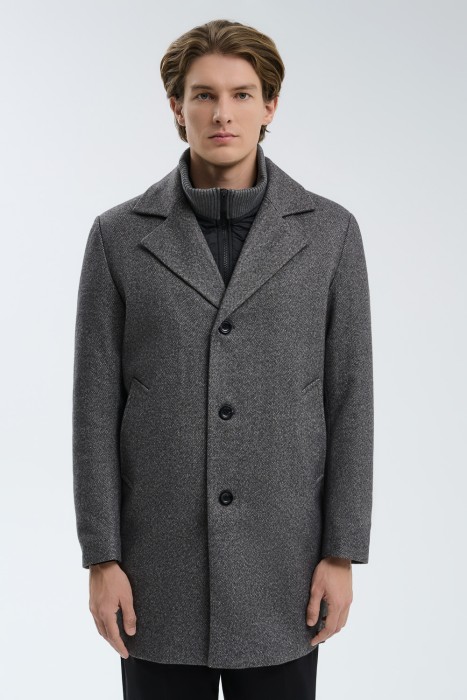 демисезонное пальто от бренда снежная королева вид слева