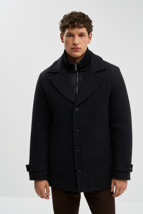 демисезонное пальто от бренда снежная королева вид слева