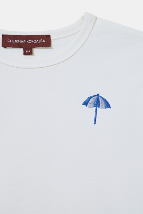 детская футболка из хлопка от бренда снежная королева вид слева