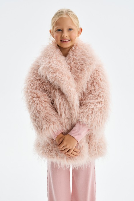 детская шубка из искусственного меха из россии вид сбоку