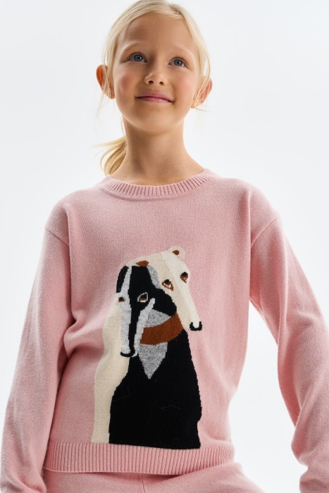 детский джемпер с рисунком из россии вид сбоку