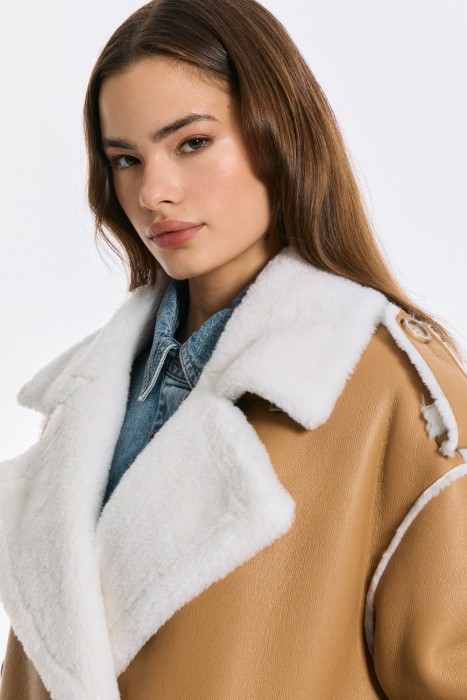 дубленка из искусственного меха из россии вид сбоку