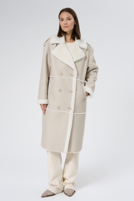 дубленка из искусственного меха от бренда снежная королева вид слева