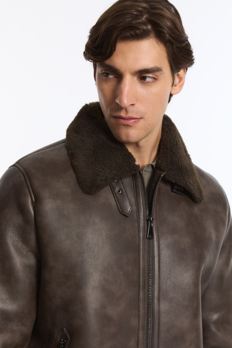 дубленка из искусственной кожи из россии вид сбоку