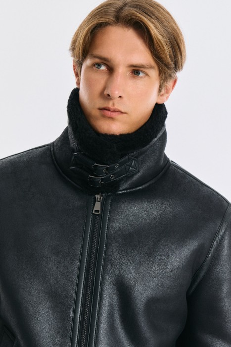 дубленка из искусственной кожи из россии вид сбоку