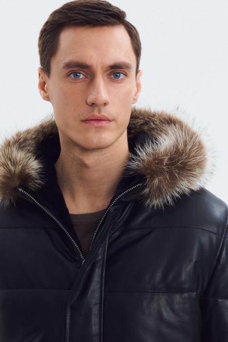 дубленка из натуральной кожи из россии вид сбоку