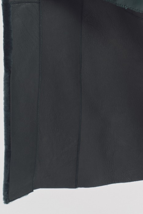 дубленка из натуральной овчины с поясом из россии вид сбоку