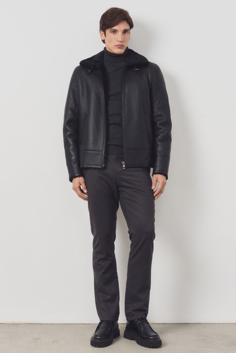 дубленка из натуральной овчины из россии вид сбоку