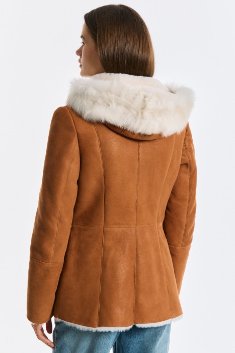 дубленка из натуральной овчины из россии вид сбоку