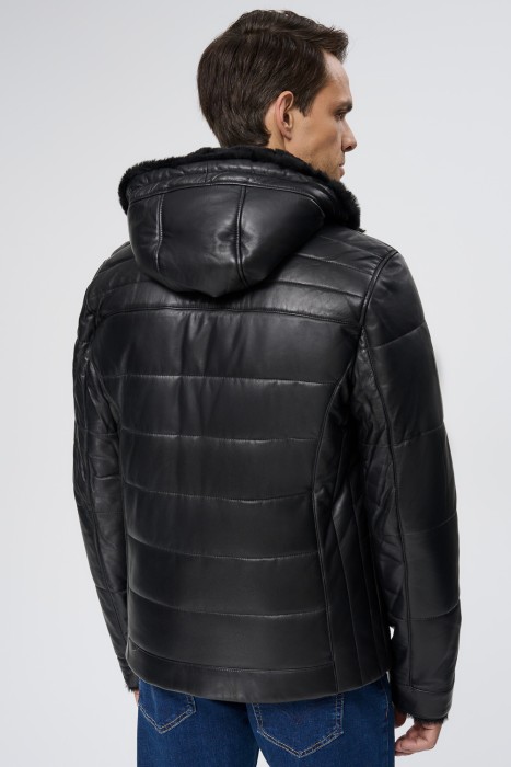 дубленка из овчины и натуральной кожи по цене 27500 руб вид справа