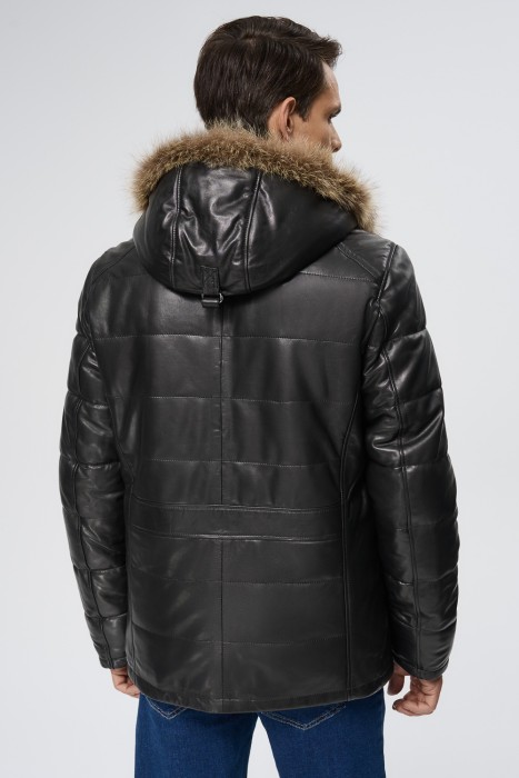 дубленка из овчины и натуральной кожи по цене 25880 руб вид справа