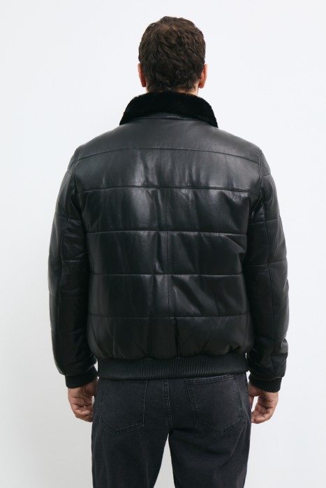 дубленка из овчины и натуральной кожи по цене 29920 руб вид справа