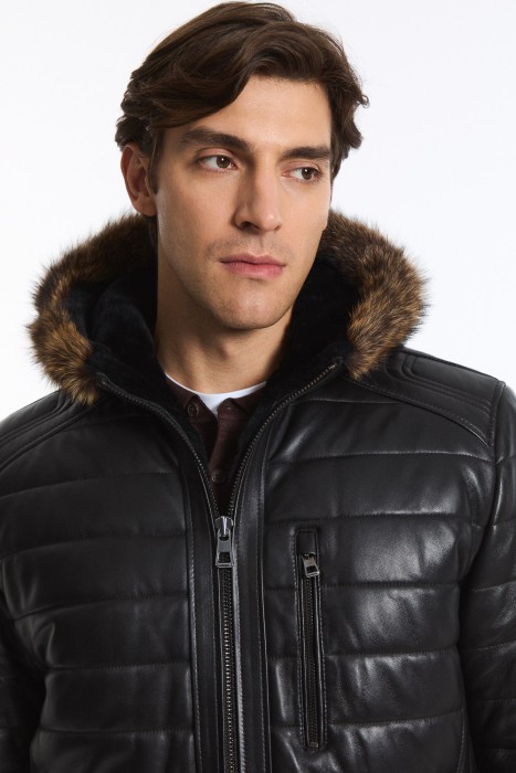 дубленка из овчины и натуральной кожи по цене 32360 руб вид справа