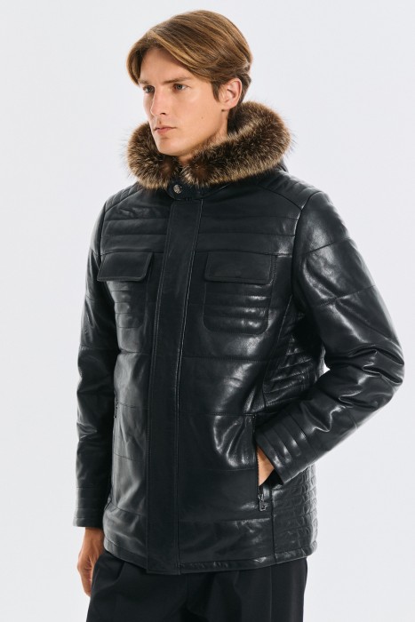 дубленка из овчины и натуральной кожи по цене 30730 руб вид справа