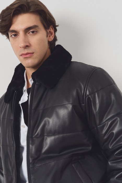 дубленка из овчины и натуральной кожи по цене 25880 руб вид справа