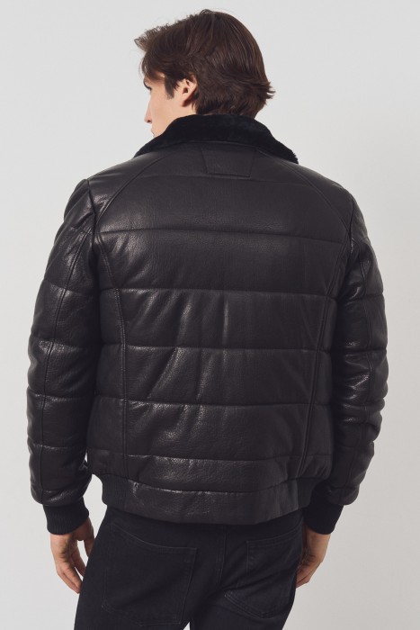 дубленка из овчины и натуральной кожи по цене 33160 руб вид справа