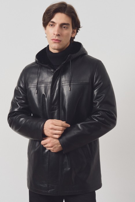 дубленка из овчины и натуральной кожи по цене 32360 руб вид справа