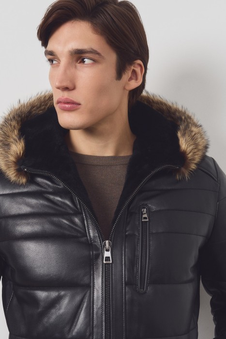 дубленка из овчины и натуральной кожи по цене 32360 руб вид справа