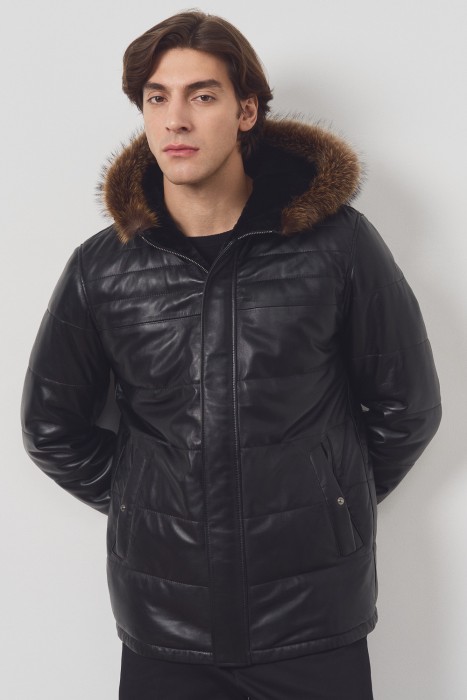 дубленка из овчины и натуральной кожи по цене 27500 руб вид справа