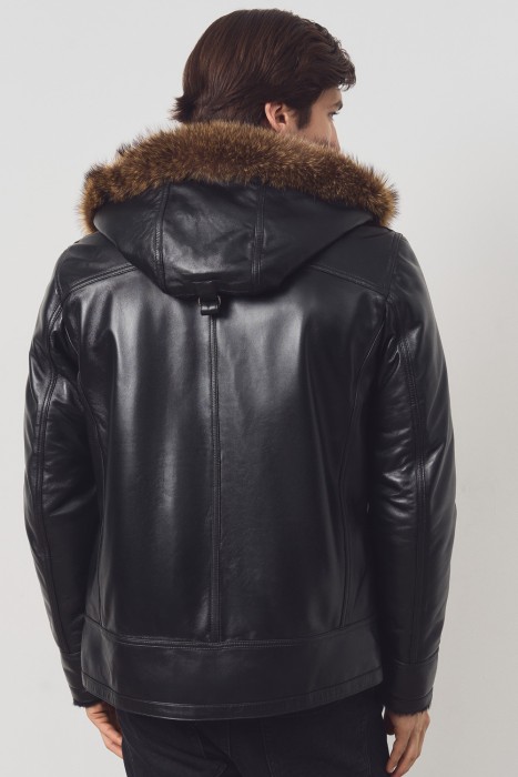 дубленка из овчины и натуральной кожи по цене 29120 руб вид справа