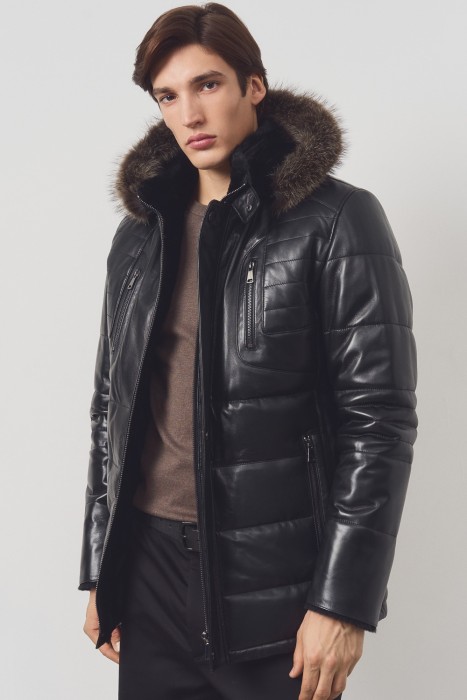 дубленка из овчины и натуральной кожи по цене 38020 руб вид справа