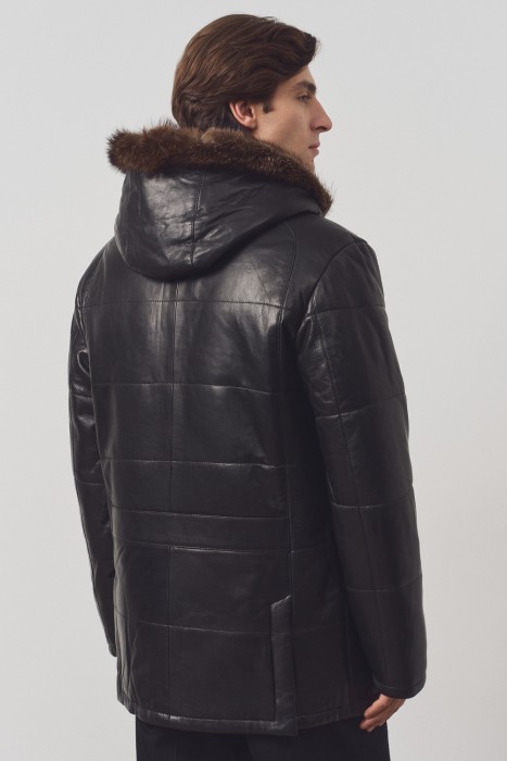 дубленка из овчины и натуральной кожи по цене 33970 руб вид справа