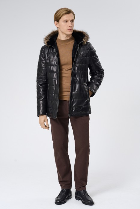 дубленка из овчины и натуральной кожи 735305003 фотография