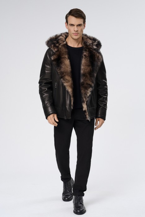 дубленка из овчины и натуральной кожи 726611003 фотография