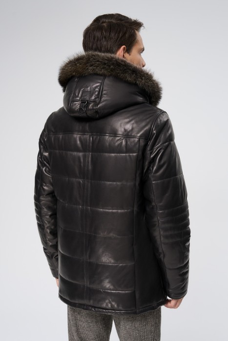 дубленка из овчины и натуральной кожи по цене 29120 руб вид справа