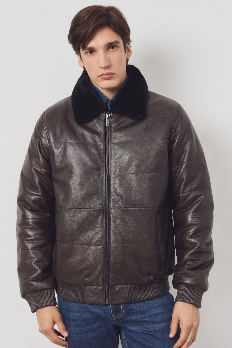 дубленка из овчины и натуральной кожи по цене 19400 руб вид справа